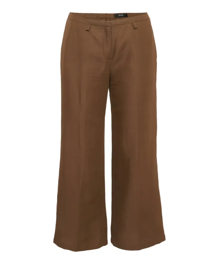 HUGO BOSS Straight-Fit-Hose mit Falten - Braun Braun