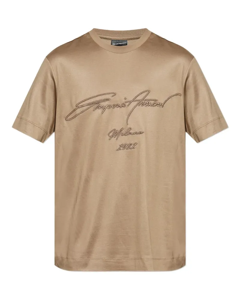 Emporio Armani ASV T-Shirt aus Lyocellgemisch - Braun Braun