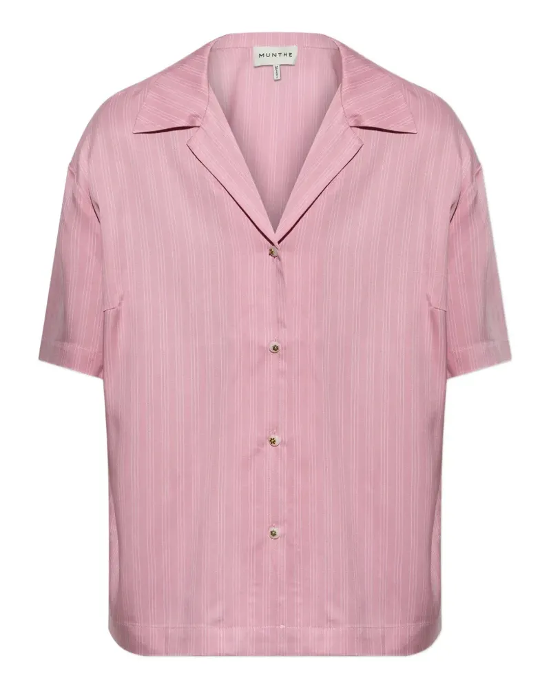 MUNTHE Brianda pinstripe-pattern short-sleeved shirt - Rosa Rosa