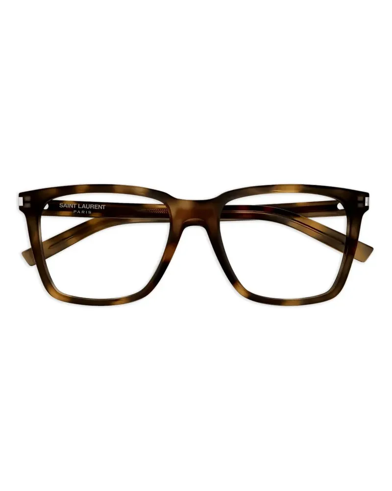 Saint Laurent Brille mit eckigem Gestell - Braun Braun