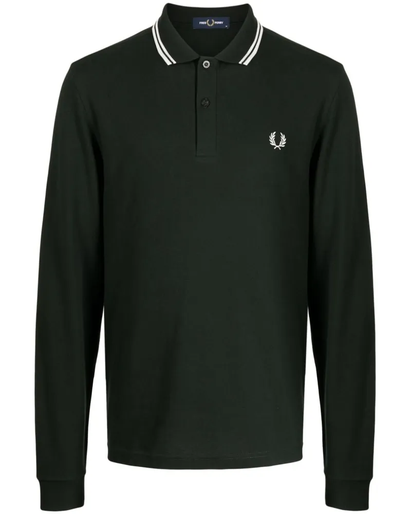 Fred Perry Langärmeliges Poloshirt - Grün Grün