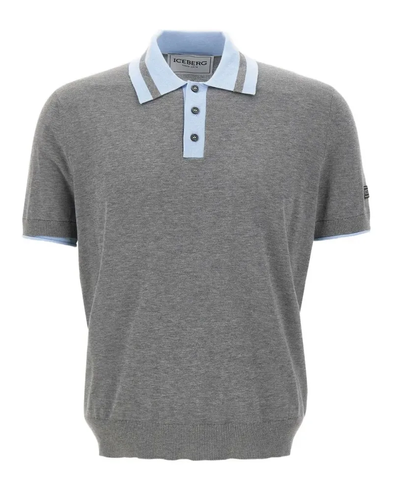 Iceberg contrasting trims logo polo shirt - Grau Grau