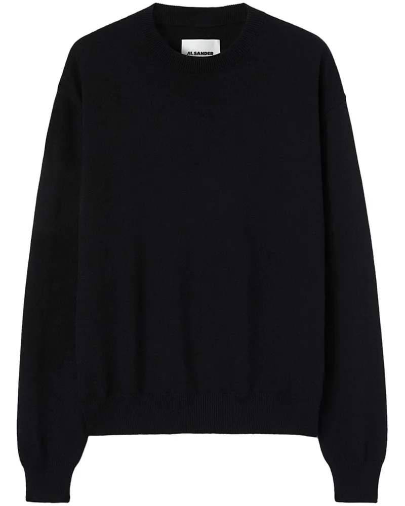 Jil Sander Fein gestrickter Pullover - Schwarz Schwarz