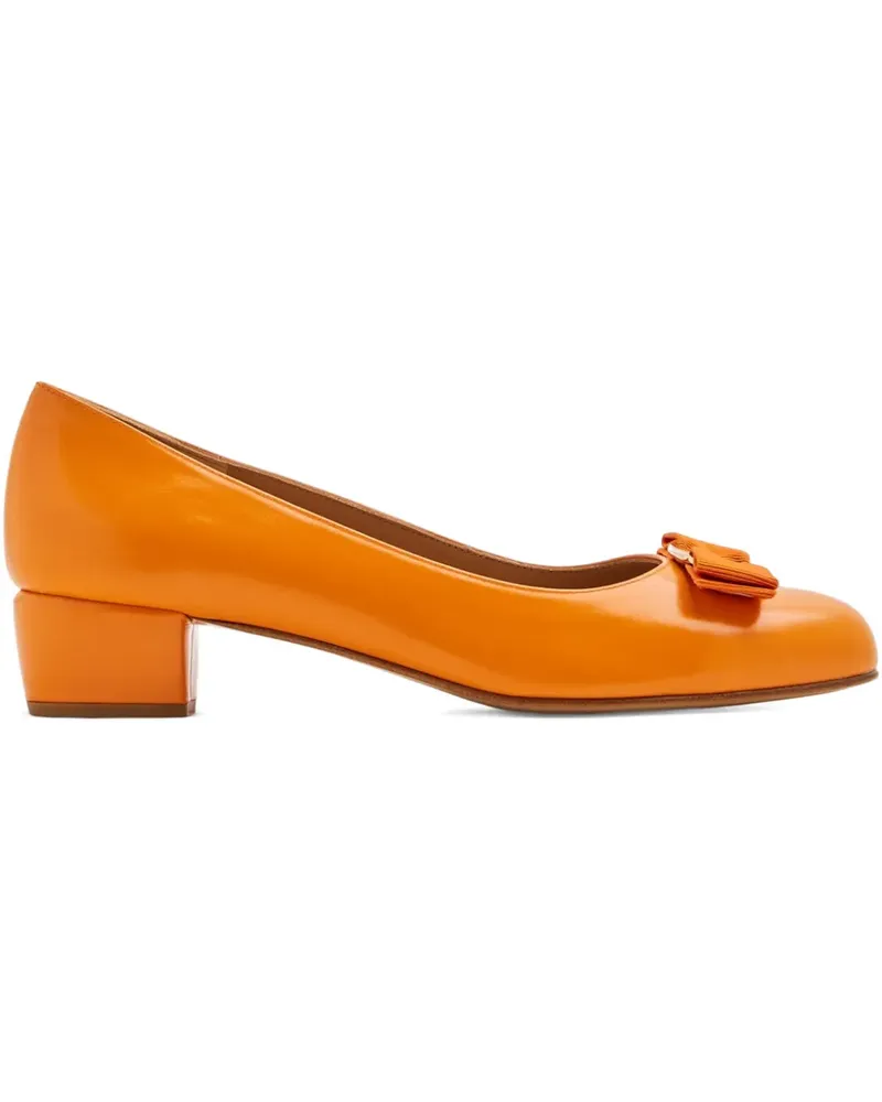 Ferragamo Vara Pumps mit Blockabsatz 40mm - Orange Orange