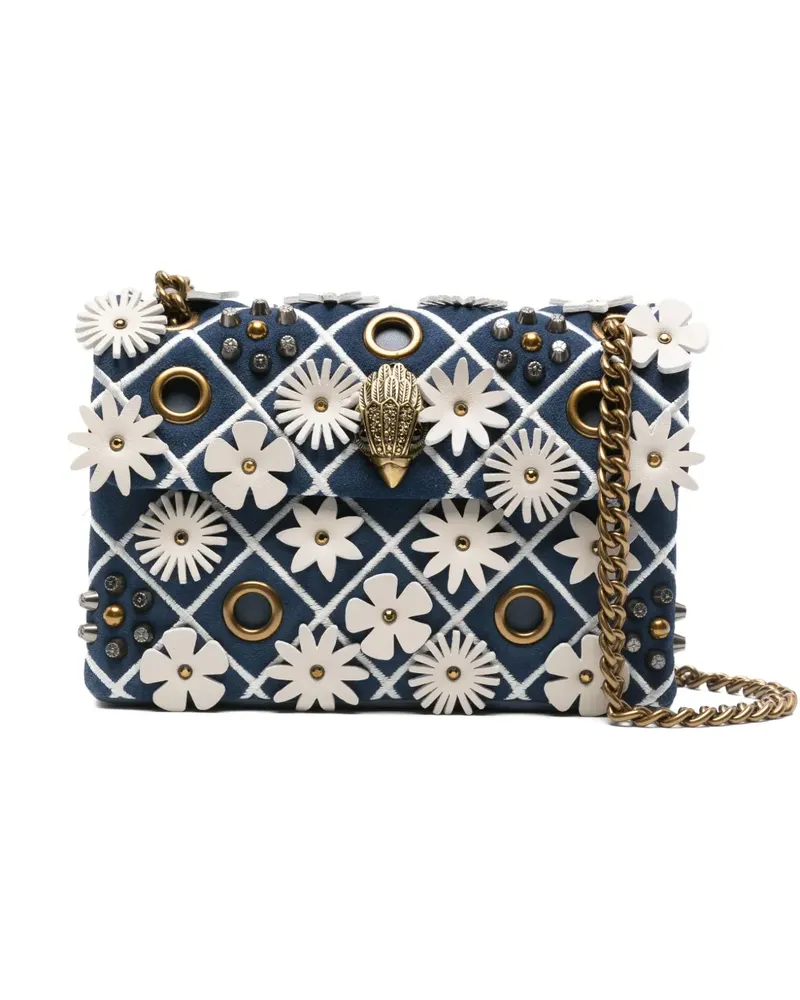 Kurt Geiger Mini Kensington Flower Schultertasche - Blau Blau