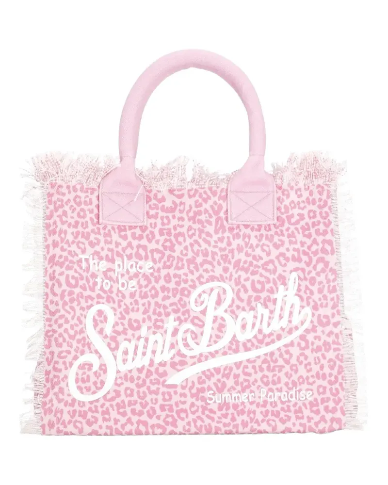 MC2 Saint Barth large Vanity leopard-print frayed tote bag - Rosa Rosa