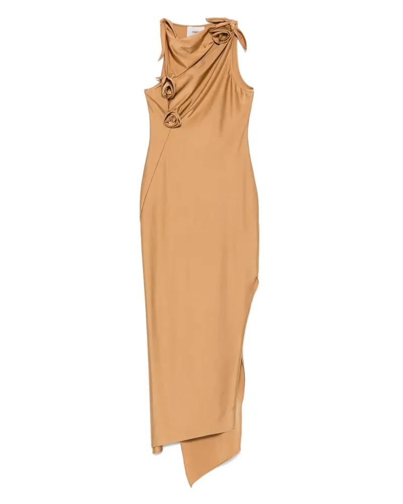 COPERNI Asymmetrisches Maxikleid mit Blume - Braun Braun