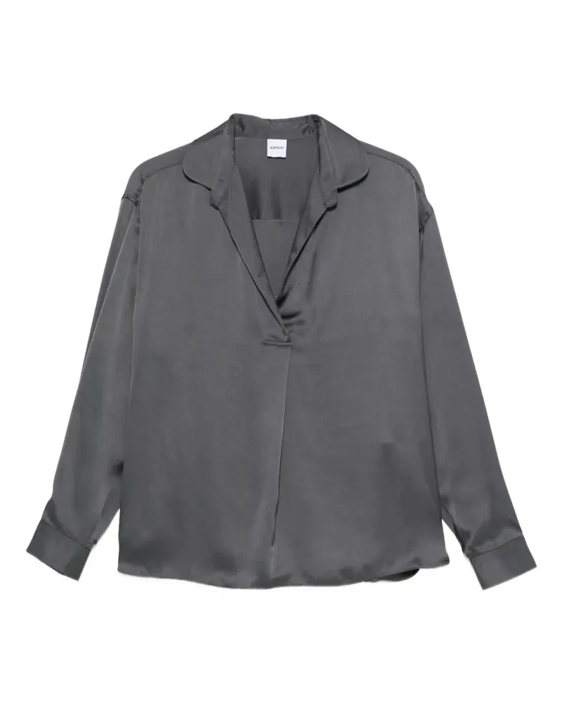 ASPESI Klassische Satinbluse - Grau Grau