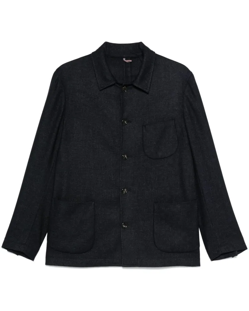 Dell'oglio Einreihige Hemdjacke - Blau Blau