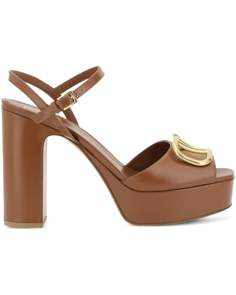 Valentino Garavani Plateau-Sandalen aus Leder - Braun Braun