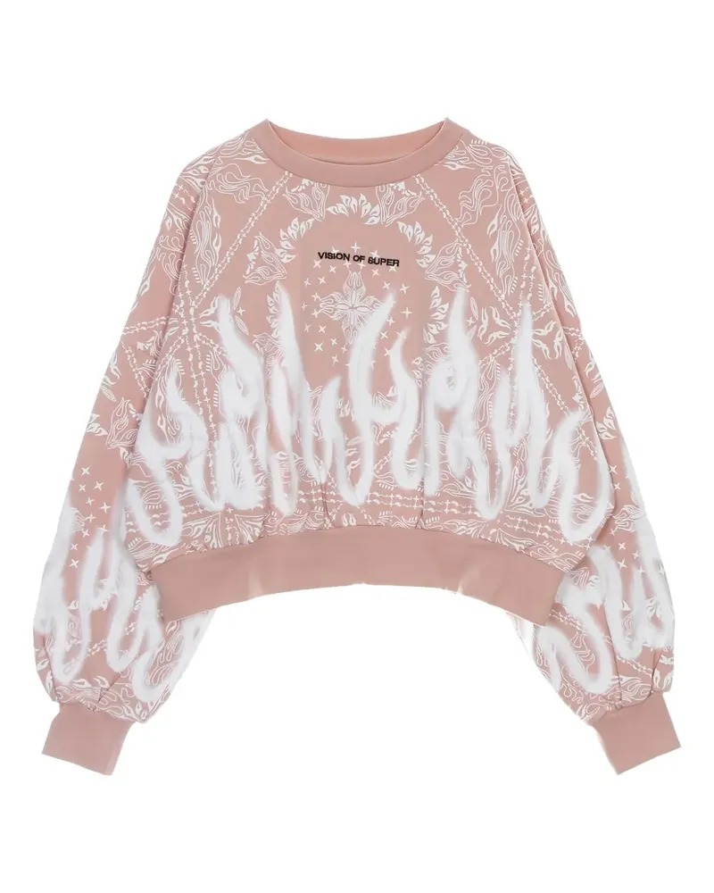 Vision Of Super Sweatshirt mit Flammen-Print - Rosa Rosa