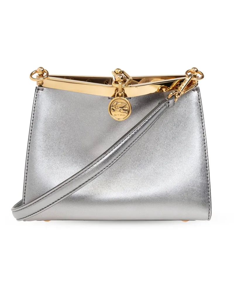 Etro Kleine Vella Tasche aus metallischem Leder - Silber Silber