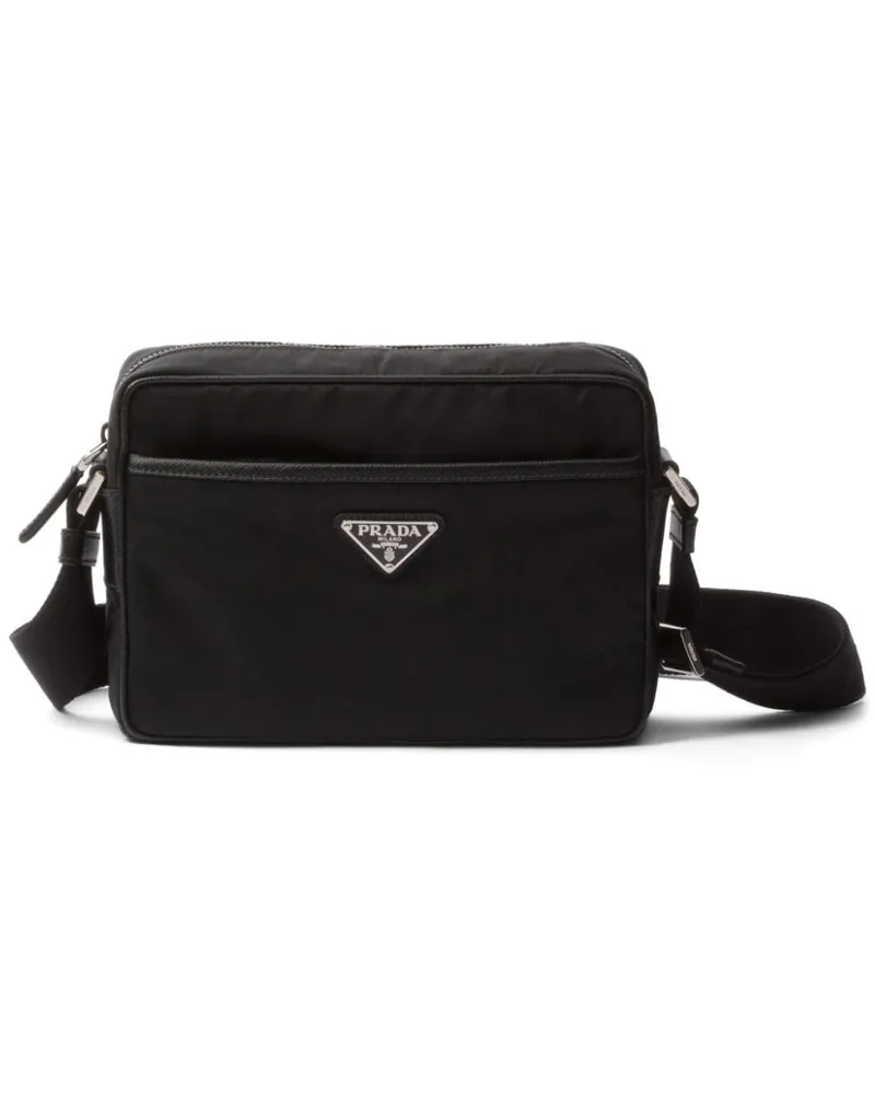 Prada Kuriertasche mit Logo-Schild - Schwarz Schwarz