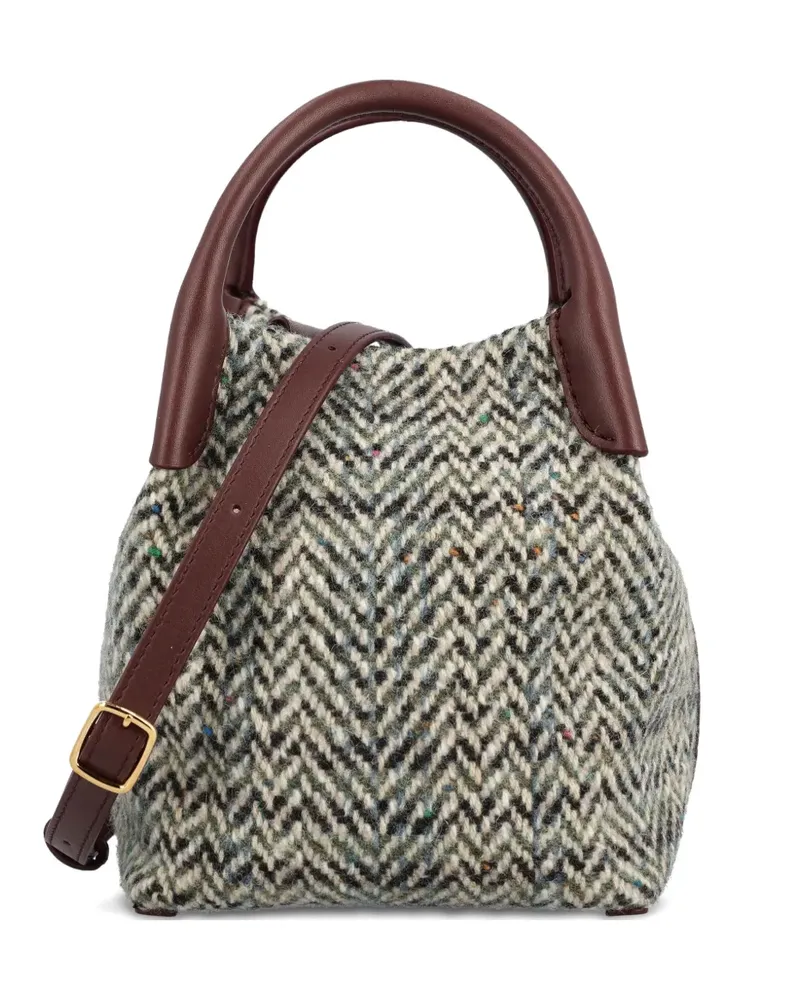 Loro Piana mini Bale herringbone-pattern tote bag - Grau Grau