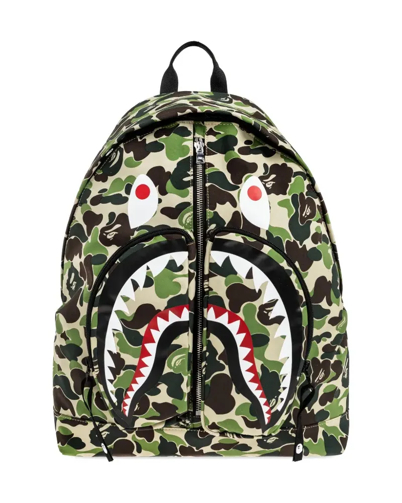 BAPE Shark camouflage-print backpack - Grün Grün