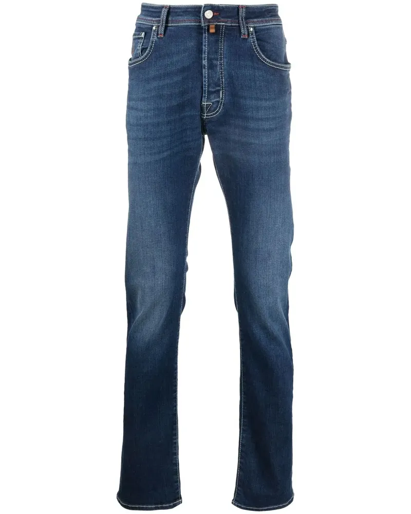 Jacob Cohën Straight-Leg-Jeans mit Kontrastnähten - Blau Blau