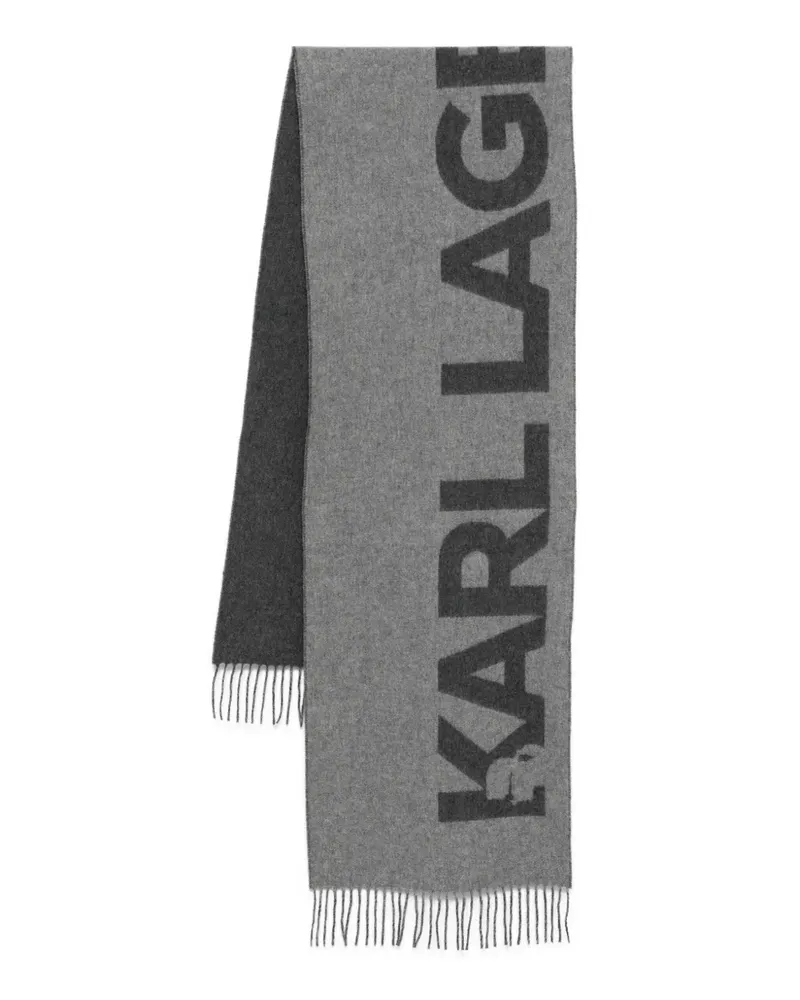 Karl Lagerfeld Schal mit Fransen - Grau Grau