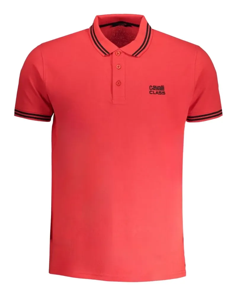 Roberto Cavalli logo-embroidered cotton polo shirt - Rot Rot