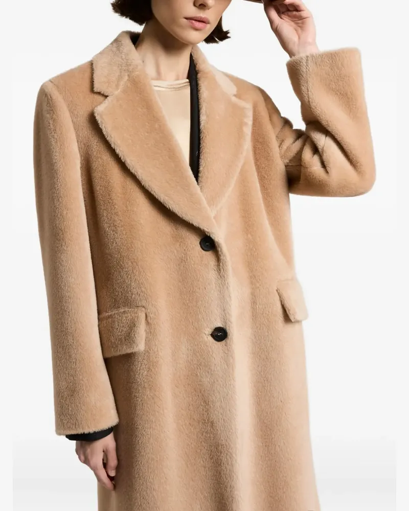 Peserico button-fastening pocket coat - Nude Nude