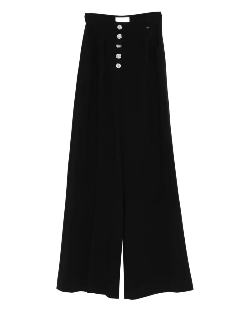 NISSA pleated crystal-embellished trousers - Schwarz Schwarz