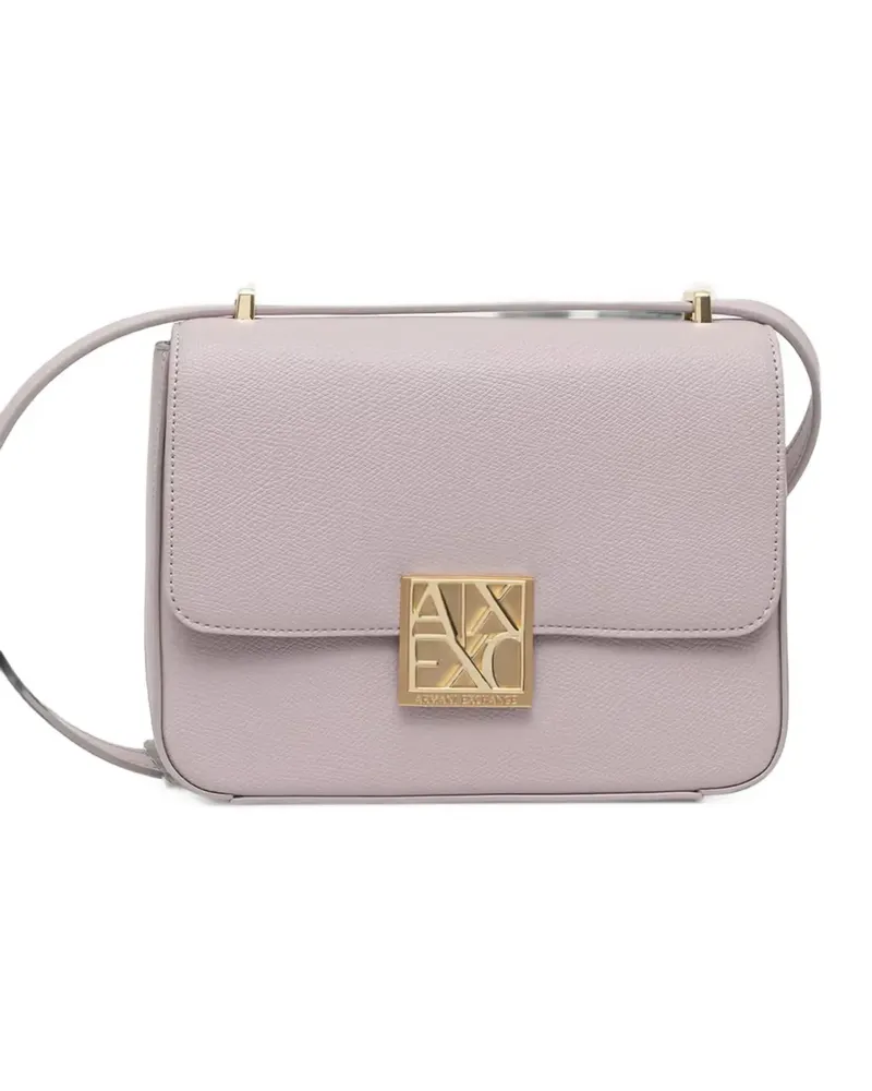 Armani Exchange logo-plaque pebbled cross body bag - Violett Violett