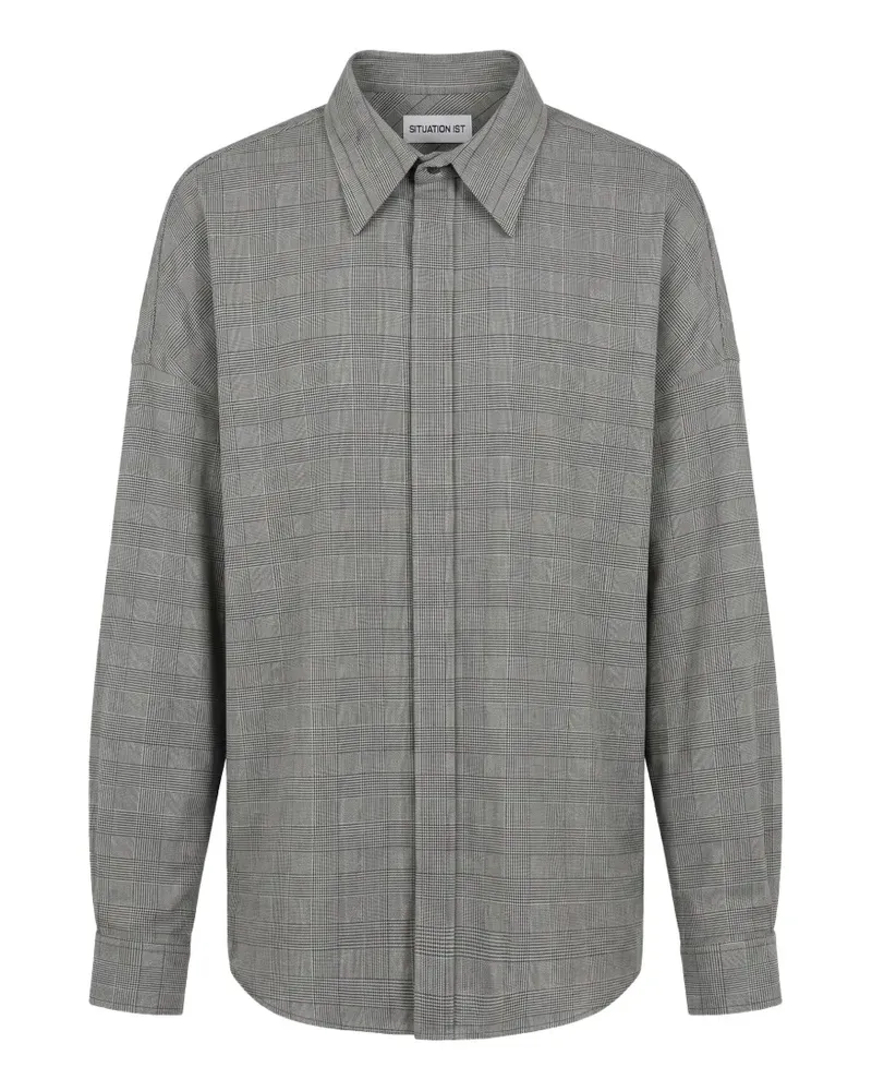 SITUATIONIST tartan-check wool shirt - Grau Grau