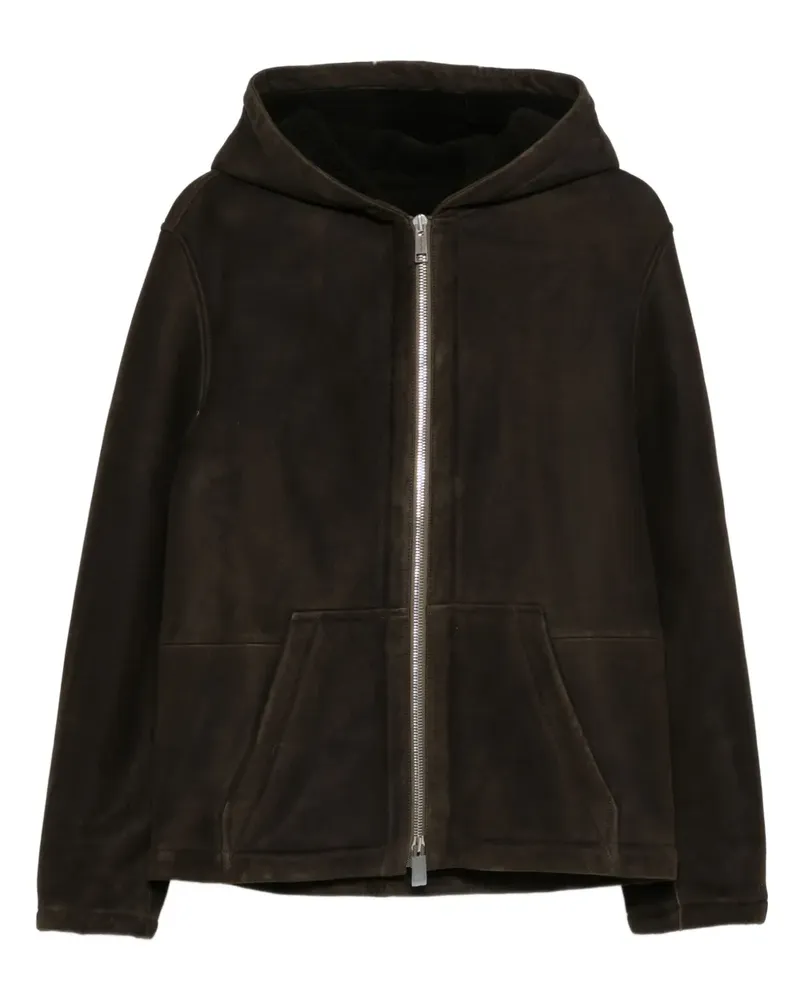 Yves Salomon Kapuzenjacke mit Reißverschluss - Braun Braun