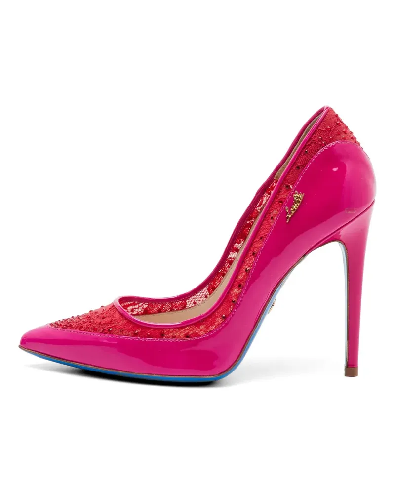 Loriblu lace patent leather pumps - Rosa Rosa