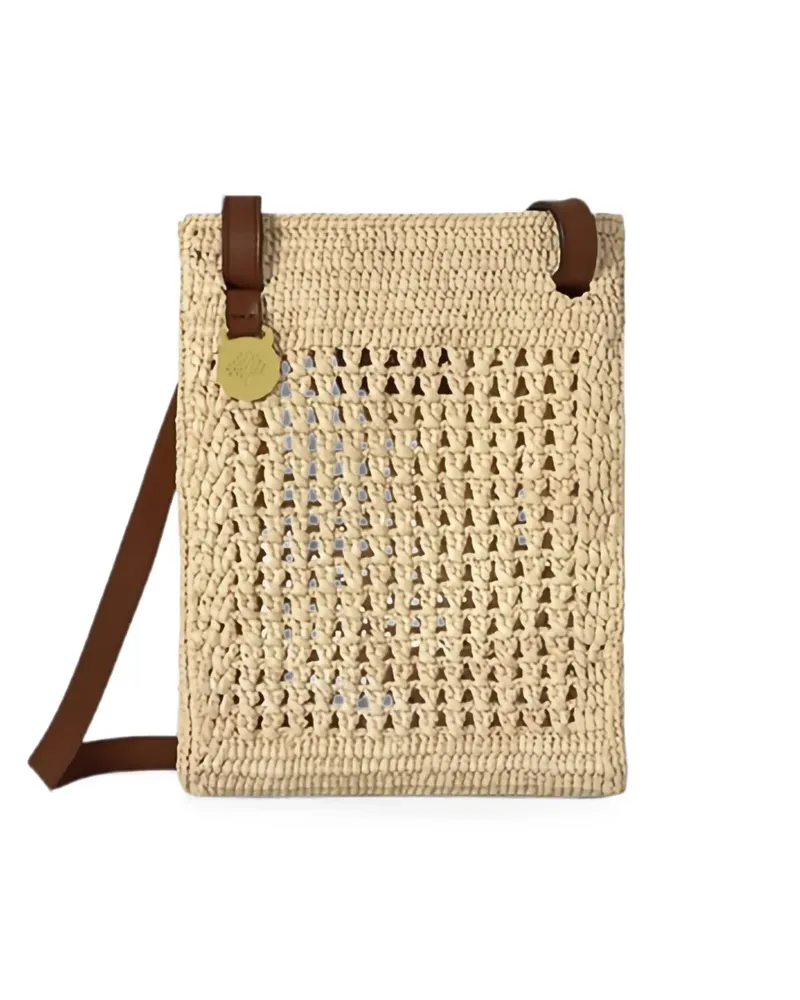 Mulberry crochet raffia crossbody bag - Nude Nude