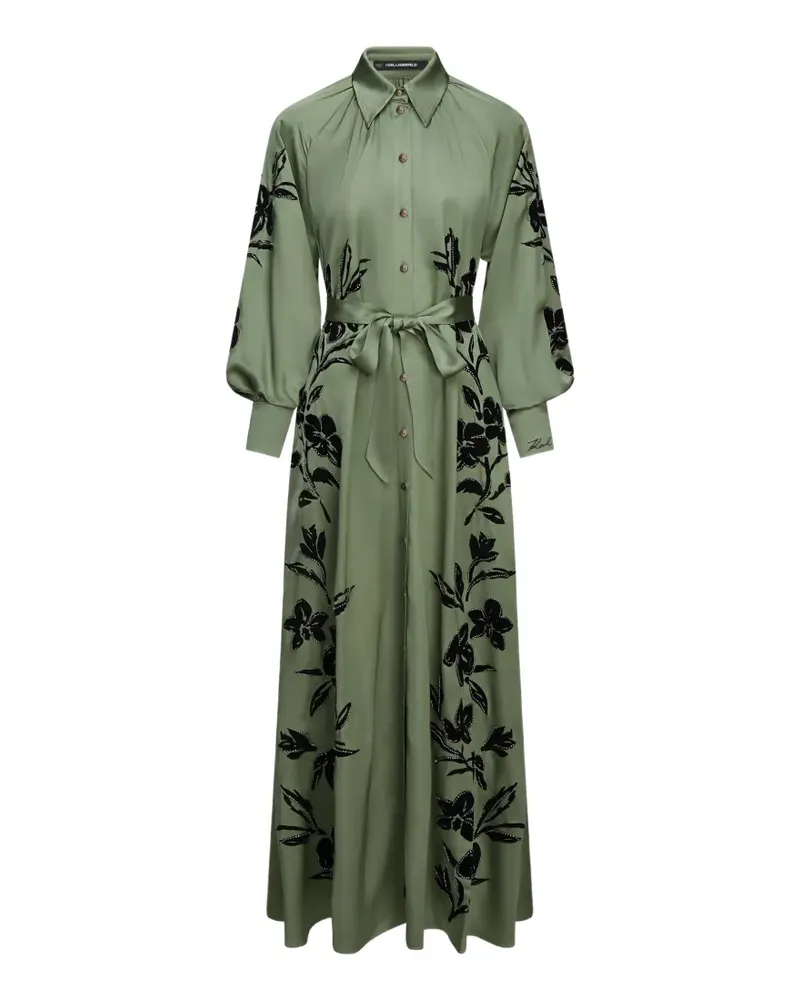 Karl Lagerfeld Orchid Hemdkleid aus Satin - Grün Grün