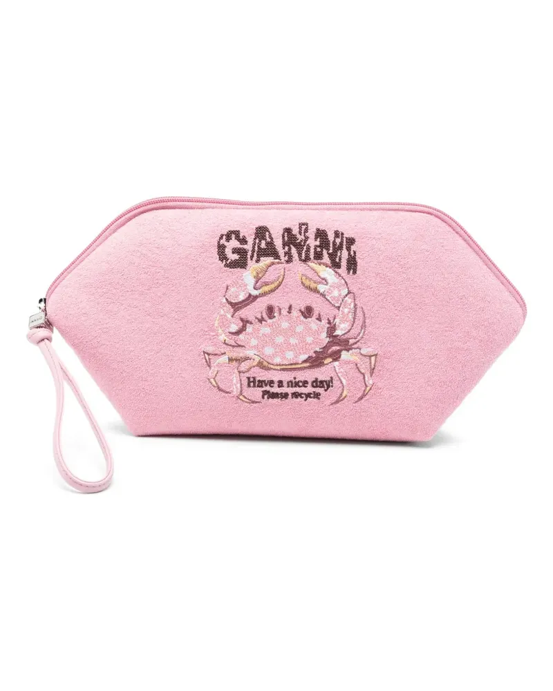 Ganni Bikinihöschen mit Krabbenstickerei - Rosa Rosa