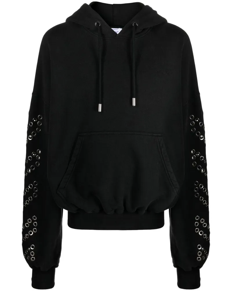 OFF-WHITE Hoodie mit diagonalen Streifen Schwarz