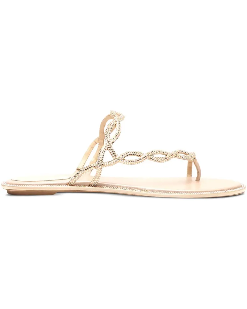 René Caovilla Sandalen mit Strass - Nude Nude