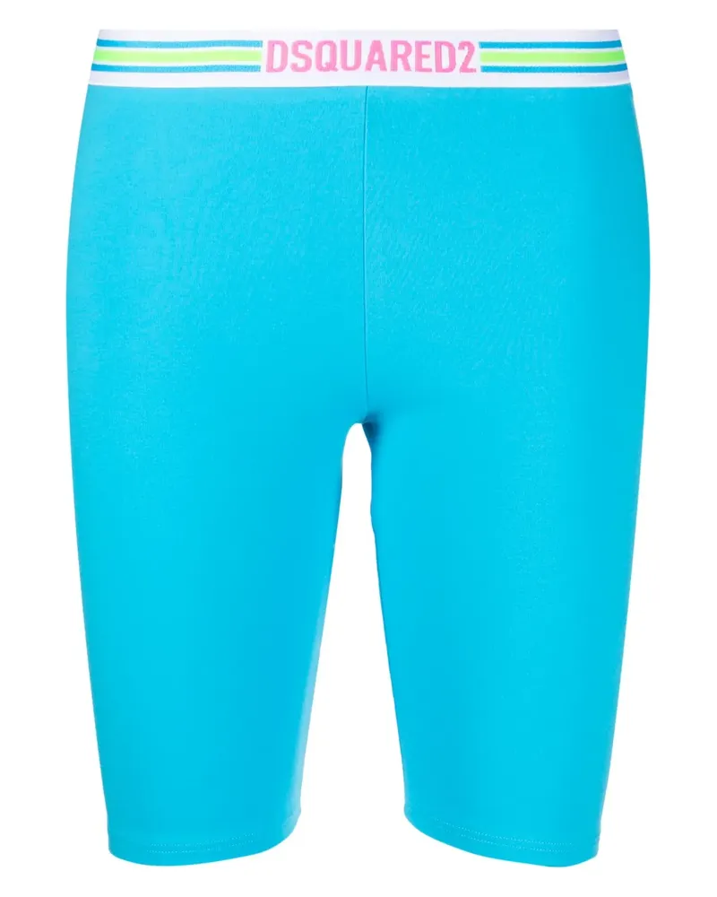 Dsquared2 Cropped-Leggings mit Logo-Bund - Blau Blau