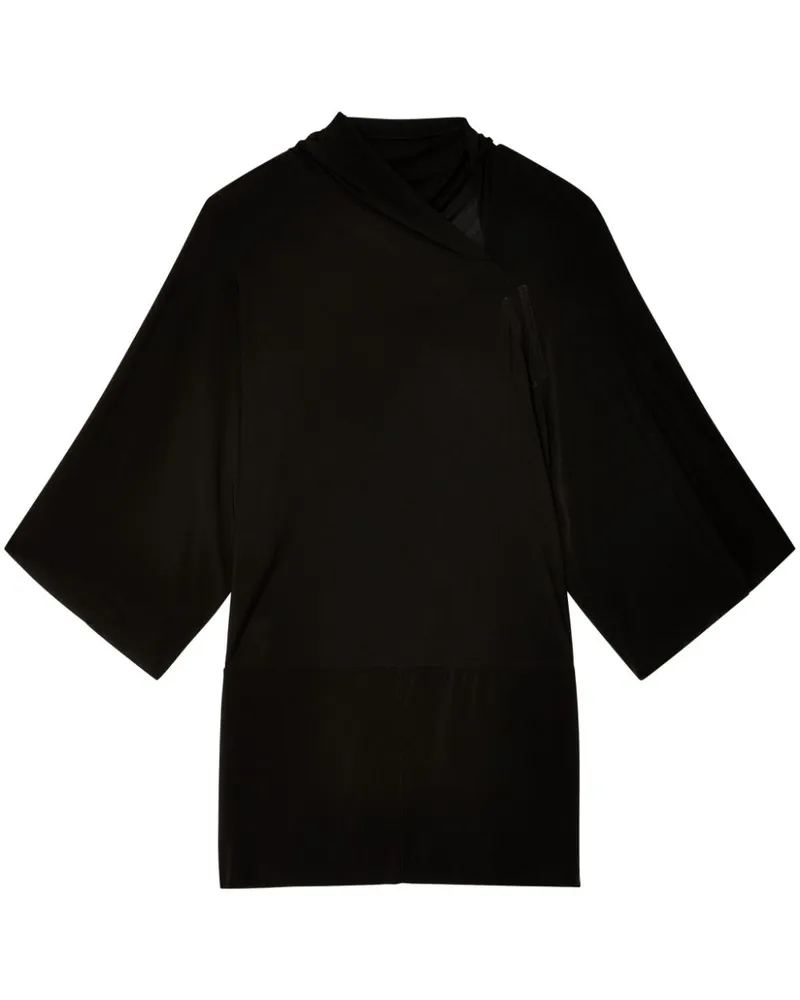 Rick Owens Asymmetrisches T-Shirt - Schwarz Schwarz