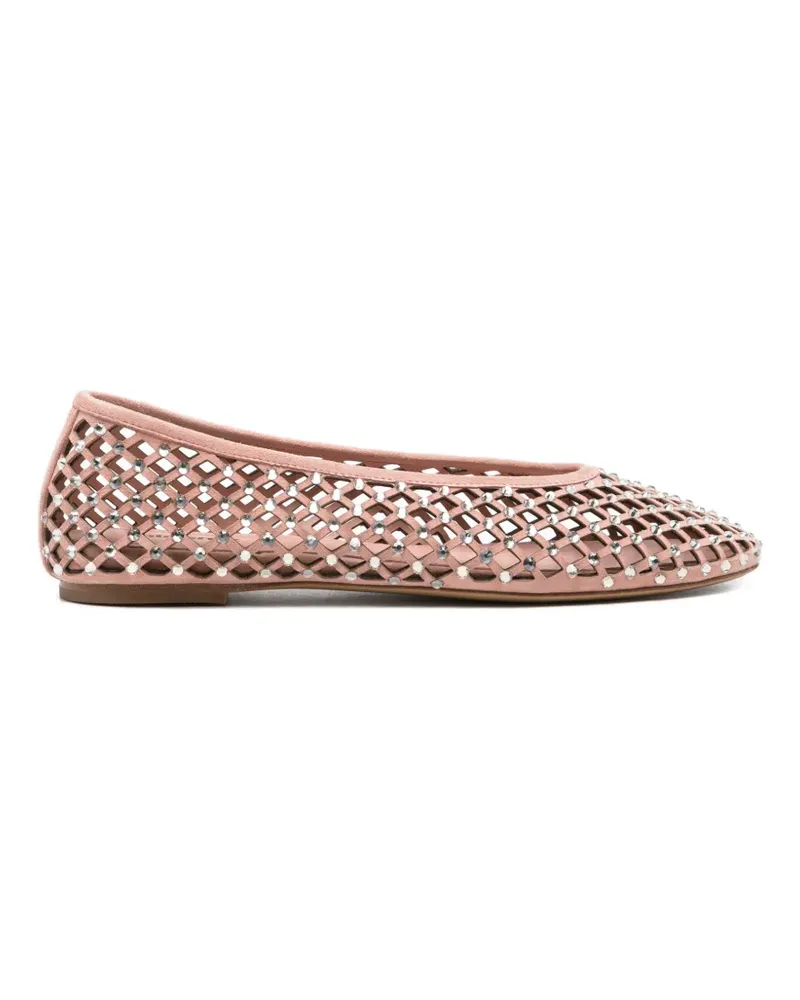 Lola Cruz Leonor lattice embellished ballet flats - Nude Nude