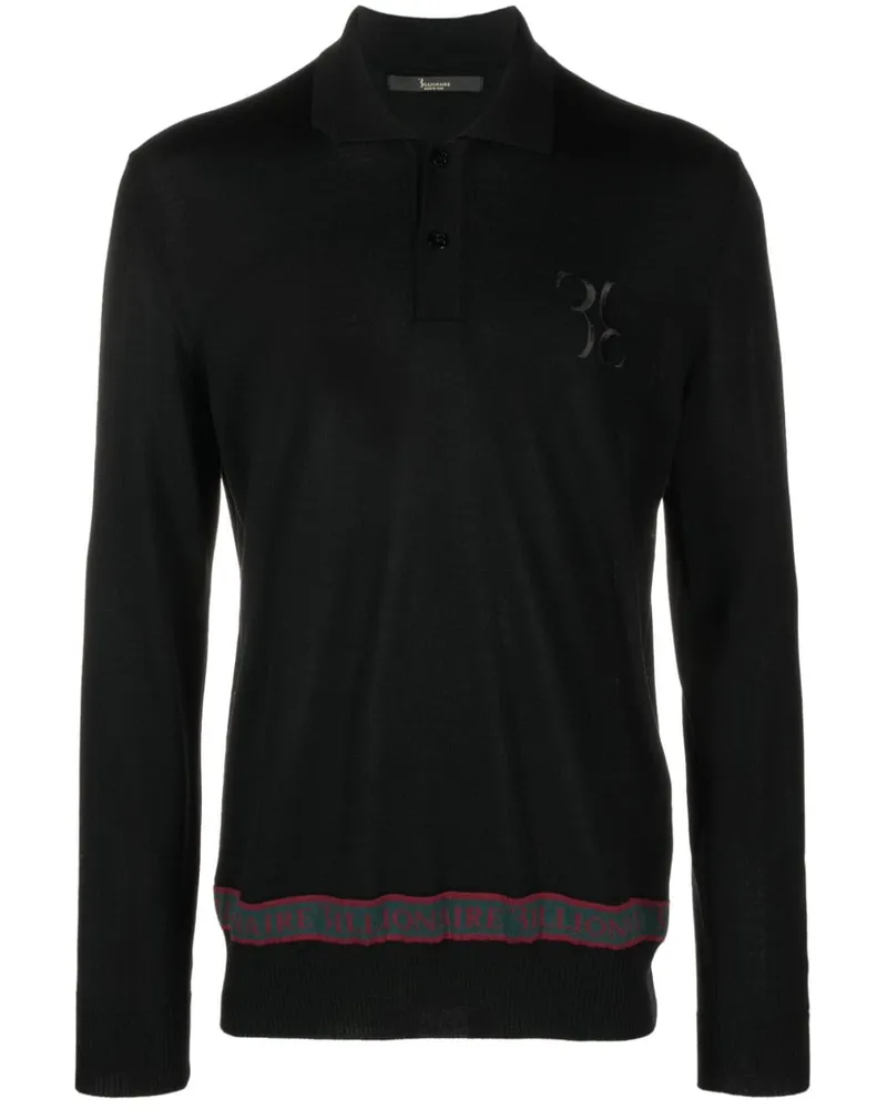 Billionaire Poloshirt mit Logo-Stickerei Schwarz