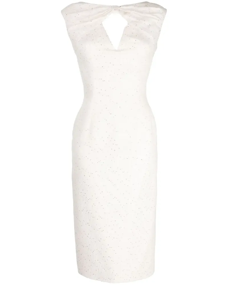 Saiid Kobeisy Midikleid mit Pailletten - Weiß Weiß