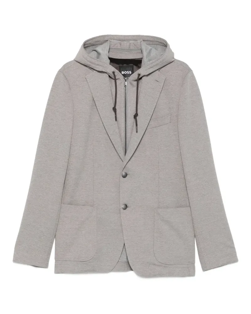 HUGO BOSS C-Hanry einreihige Kapuzenjacke - Grau Grau