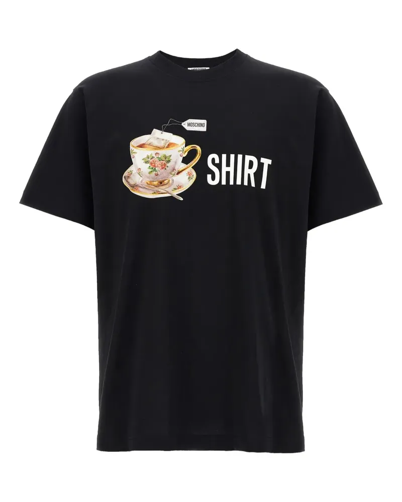 Moschino T-Shirt mit Teetassen-Print - Schwarz Schwarz