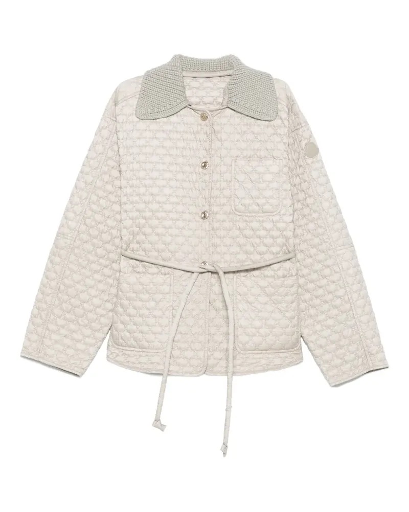 Moncler Gesteppte Jacke mit Strickkragen - Grau Grau