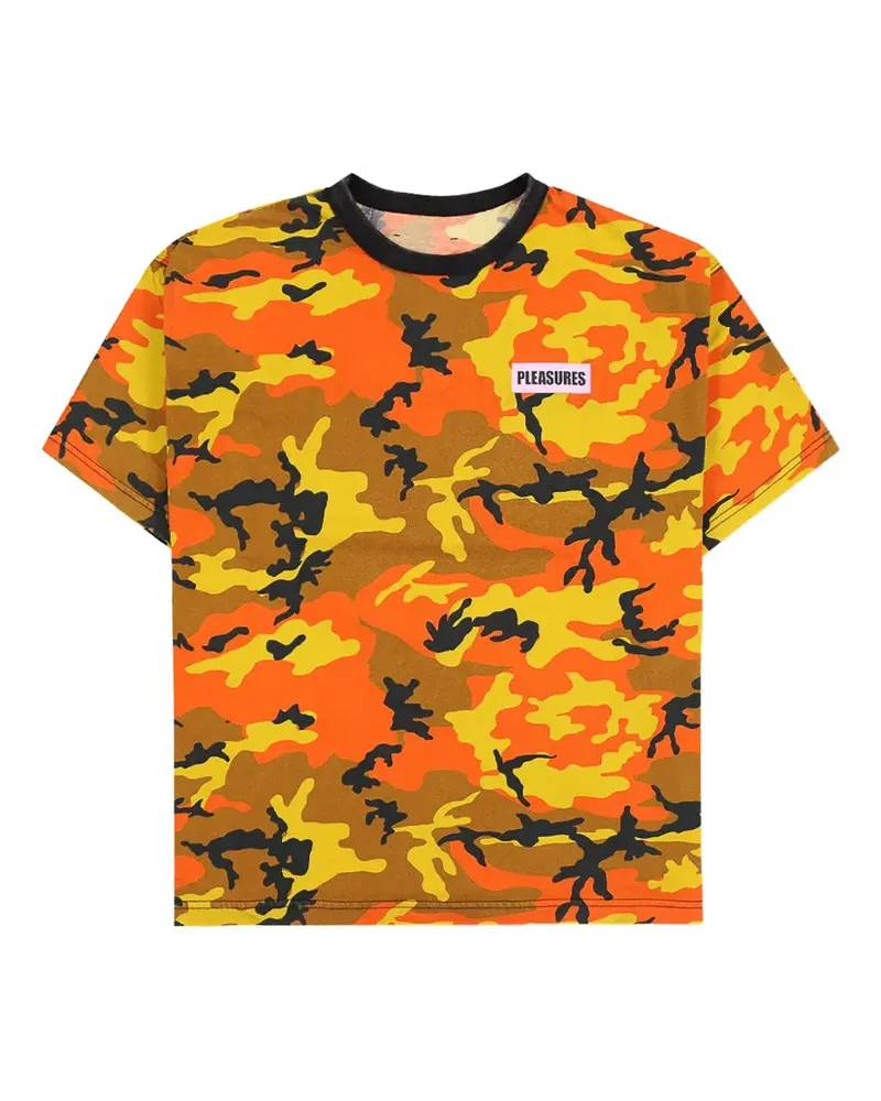 PLEASURES Sensation camouflage-print T-shirt - Orange Orange