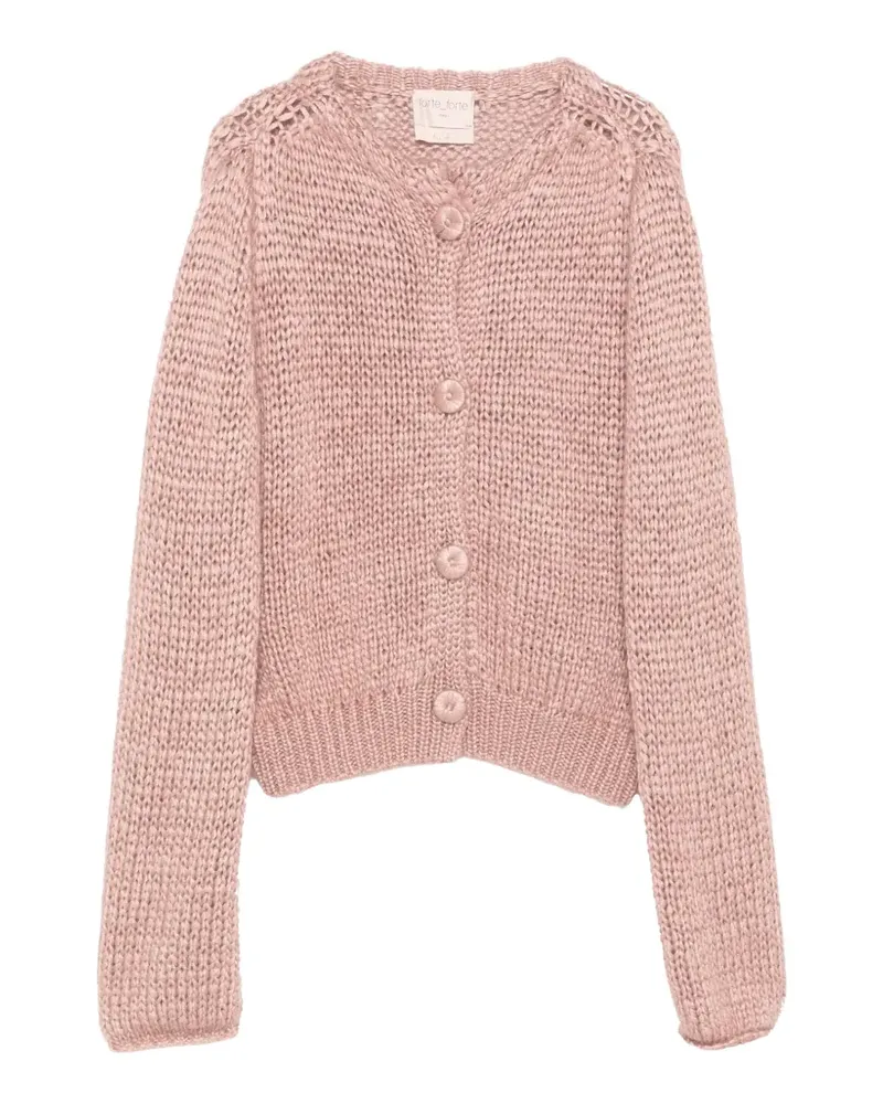 forte_forte Grob gestrickter Cardigan - Rosa Rosa