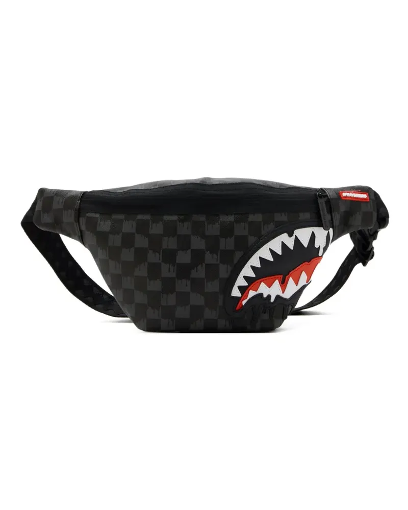 Sprayground Karierte Gürteltasche mit Haifischgesicht - Schwarz Schwarz