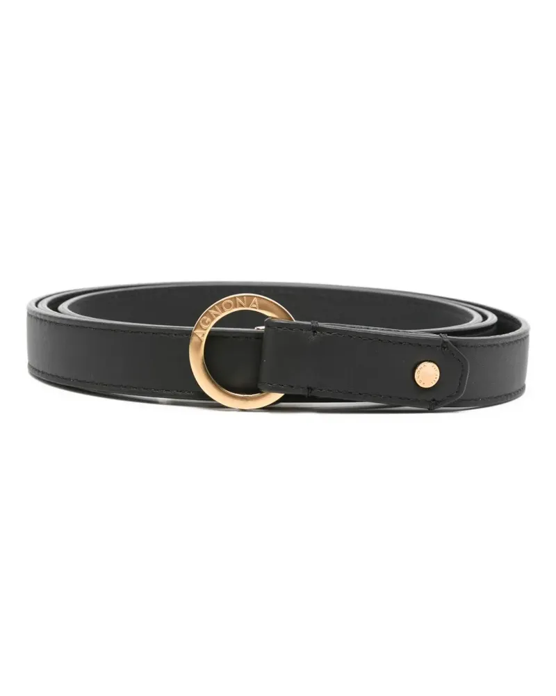 AGNONA logo-engraved belt - Schwarz Schwarz