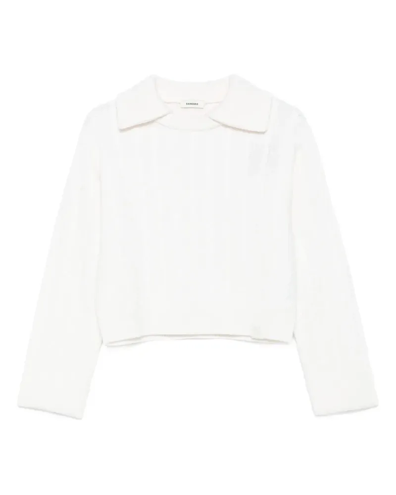 Sandro Pullover mit Zopfmuster - Nude Nude