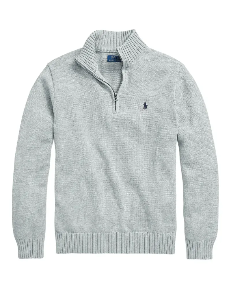 Ralph Lauren Pony-embroidered quarter-zip sweater - Grau Grau