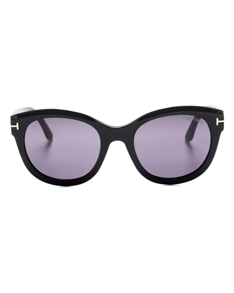 Tom Ford Tamara Sonnenbrille mit Oversized-Gestell - Schwarz Schwarz