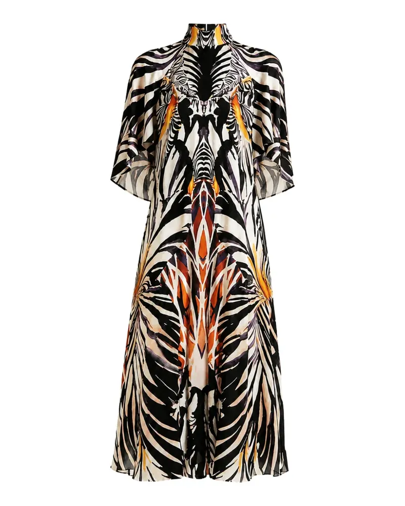 Temperley London Titania Midikleid mit Animal-Print - Weiß Weiß