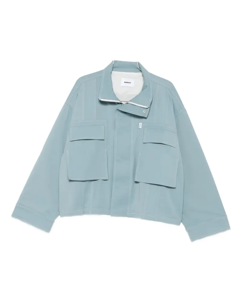 BONSAI pocket-detail zip-front jacket - Blau Blau